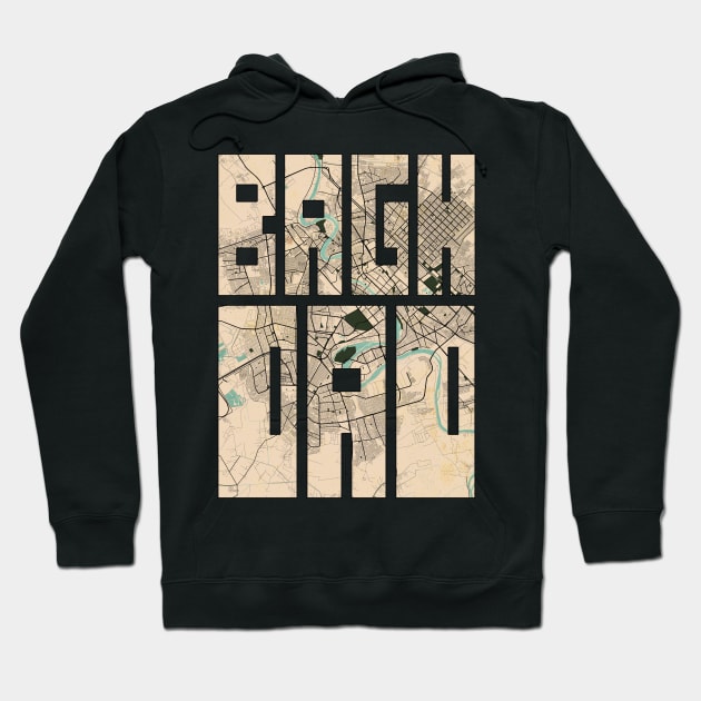 Baghdad, Iraq City Map Typography - Vintage Hoodie by deMAP Studio